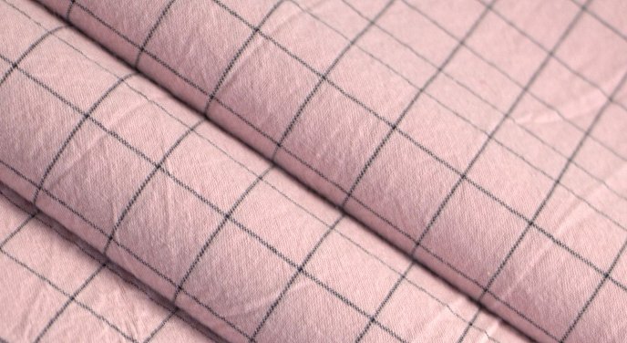 Washed Cotton Pink & Blk Square